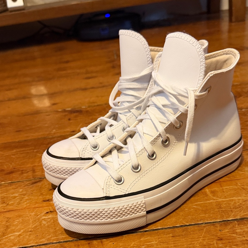 Sleek White High-Top Sneakers